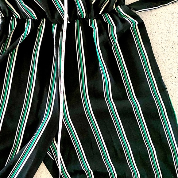 Green, White & Black Striped Jumpsuit - Picture 8 of 12